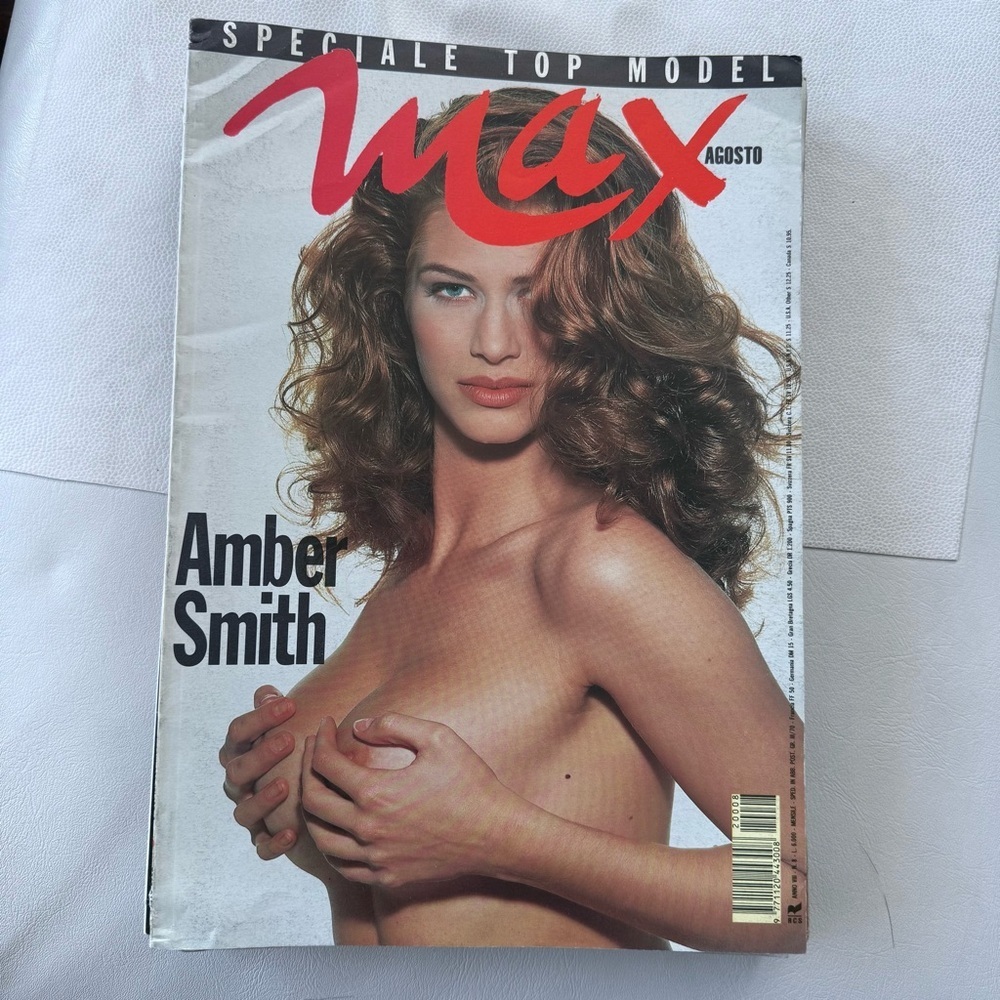 MAX Italia Top Model August 1992 Amber Yasmeen Cathy Ava Francesca Shana Iman